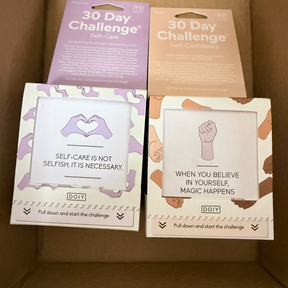 (New) 2 Self Help Sets : One 30 day self-care and One self-confidence challenge